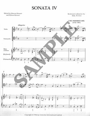 Six Sonatas for Violin and Cello with Basso continuo (Vol. 2: Sonatas 4-6) - Cello Music