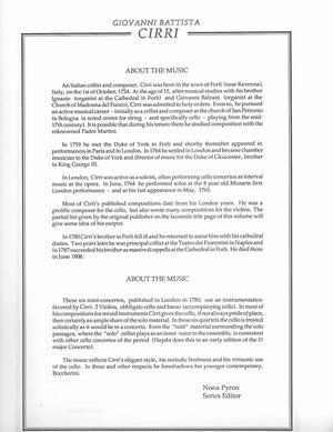 Six Concertos for Violoncello obbligato with 2 Violins and a 2nd Violincello Opus 14 (Vol. 5)