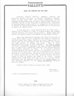 Gratias Agimus for Tenor Solo and Violoncello Obbligato with Bass Continuo - Cello Music