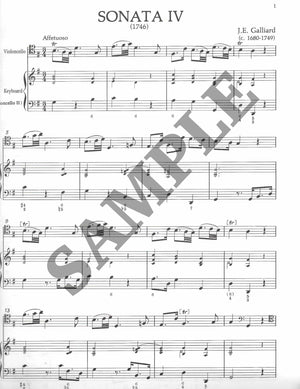 Six Solos for Violoncello and Basso continuo (Volume 2: Sonatas 4-6) - Cello Music