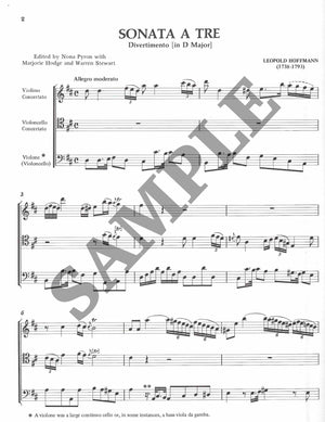 Divertimento in A (Sonata a tre) for Violin Concertato, Violoncello, and 2nd Violoncello