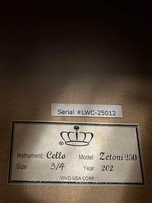 Vivo Strad model 250 3/4 Cello