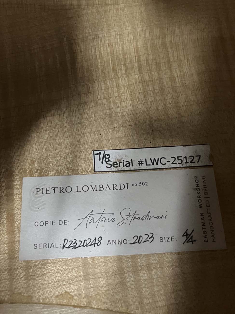 Pietro Lombardi model 502 - 7/8 Cello