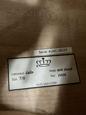Vivo model 400 'Strad' 7/8 Cello