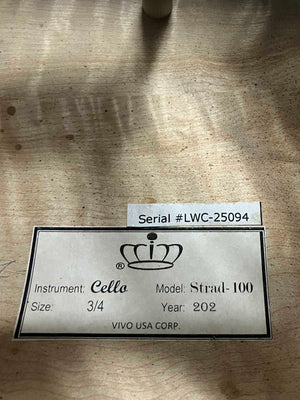 Vivo Strad model 100 3/4 Cello