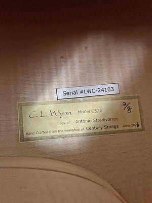 C.L. Wynn 520 'Strad' 7/8 Cello
