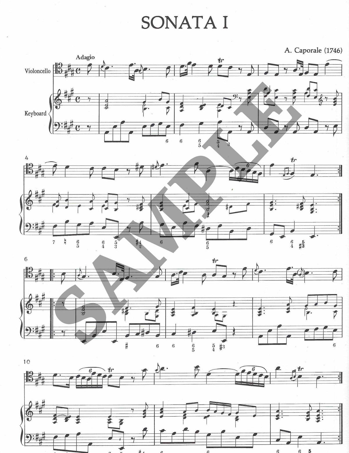 Six Solos for Violoncello and Basso continuo (Book 1: 1-3) - Cello Music