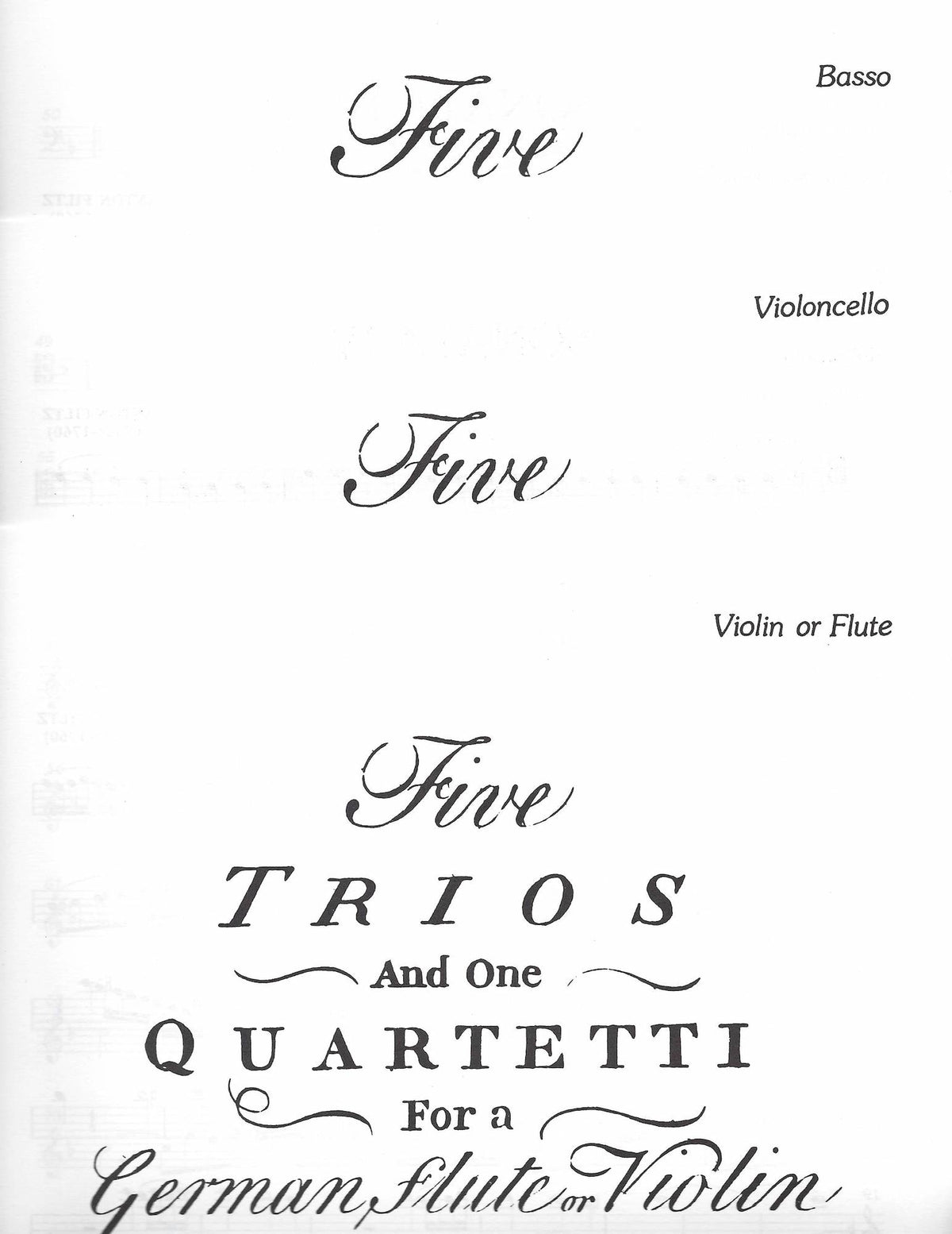 5 Trios for Flute (or Violin), Cello obligate, and Bass continuo (Vo. 2: Trios 3-5)