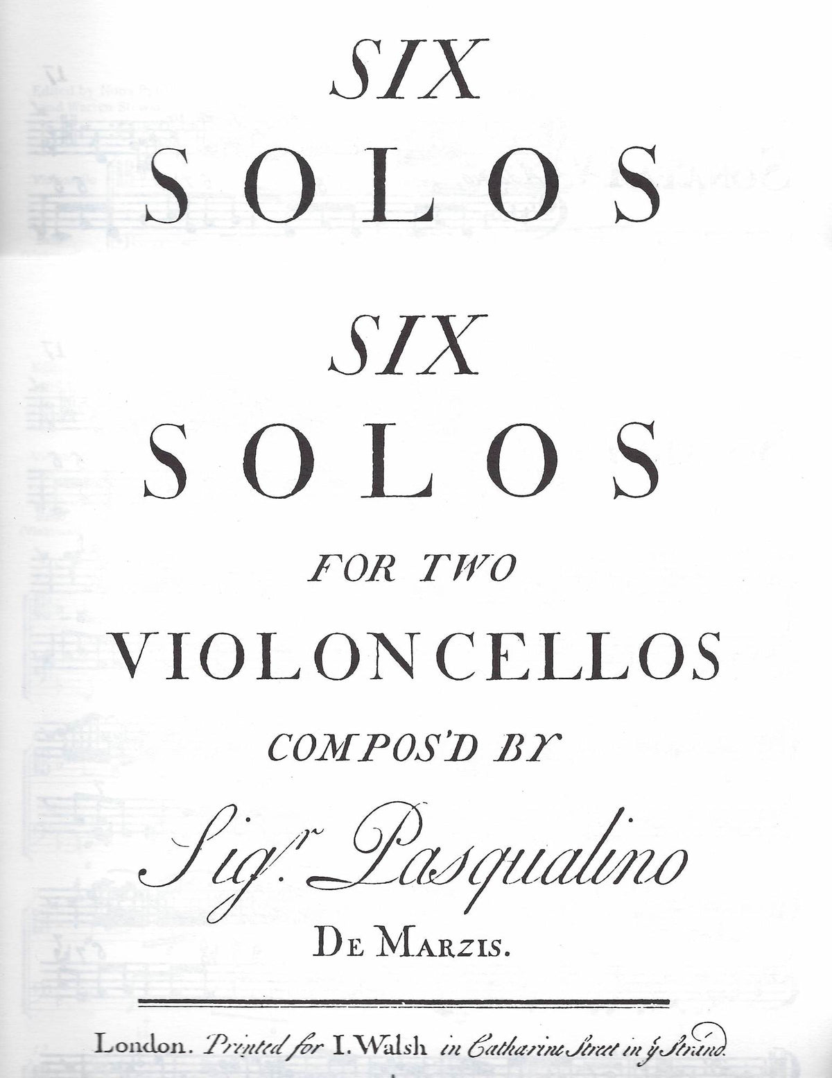 Six Solos for 2 Violoncellos (Vol. 2: Sonatas 4-6) - Cello Music