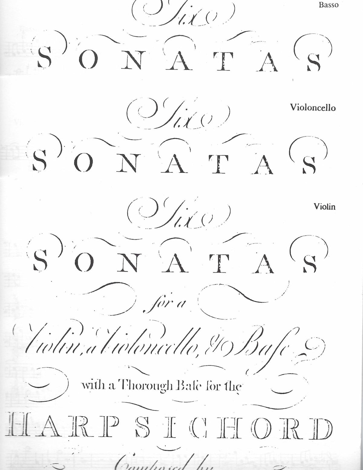 Six Sonatas for Violin and Cello with Basso continuo (Vol. 2: Sonatas 4-6) - Cello Music