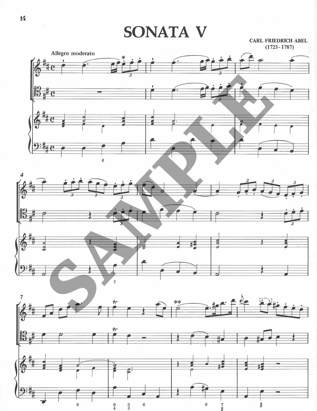 Six Sonatas for Violin and Cello with Basso continuo (Vol. 2: Sonatas 4-6) - Cello Music