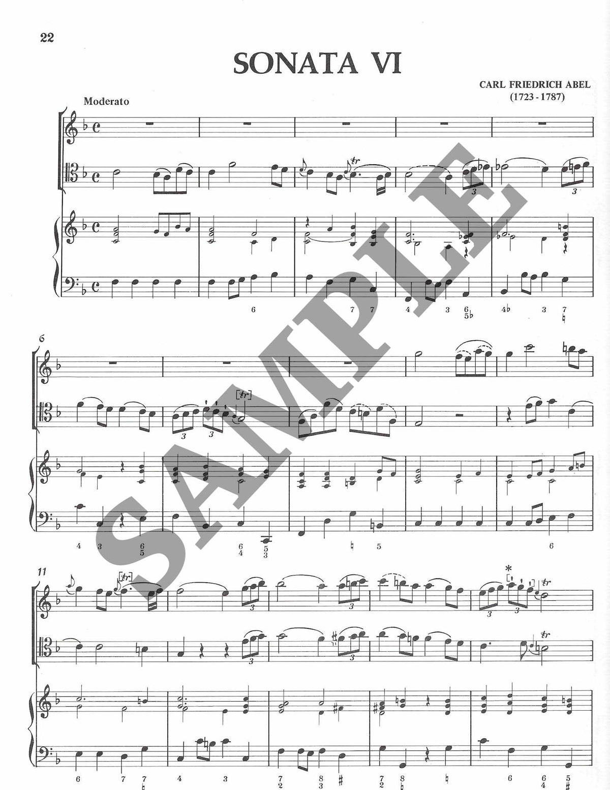 Six Sonatas for Violin and Cello with Basso continuo (Vol. 2: Sonatas 4-6) - Cello Music