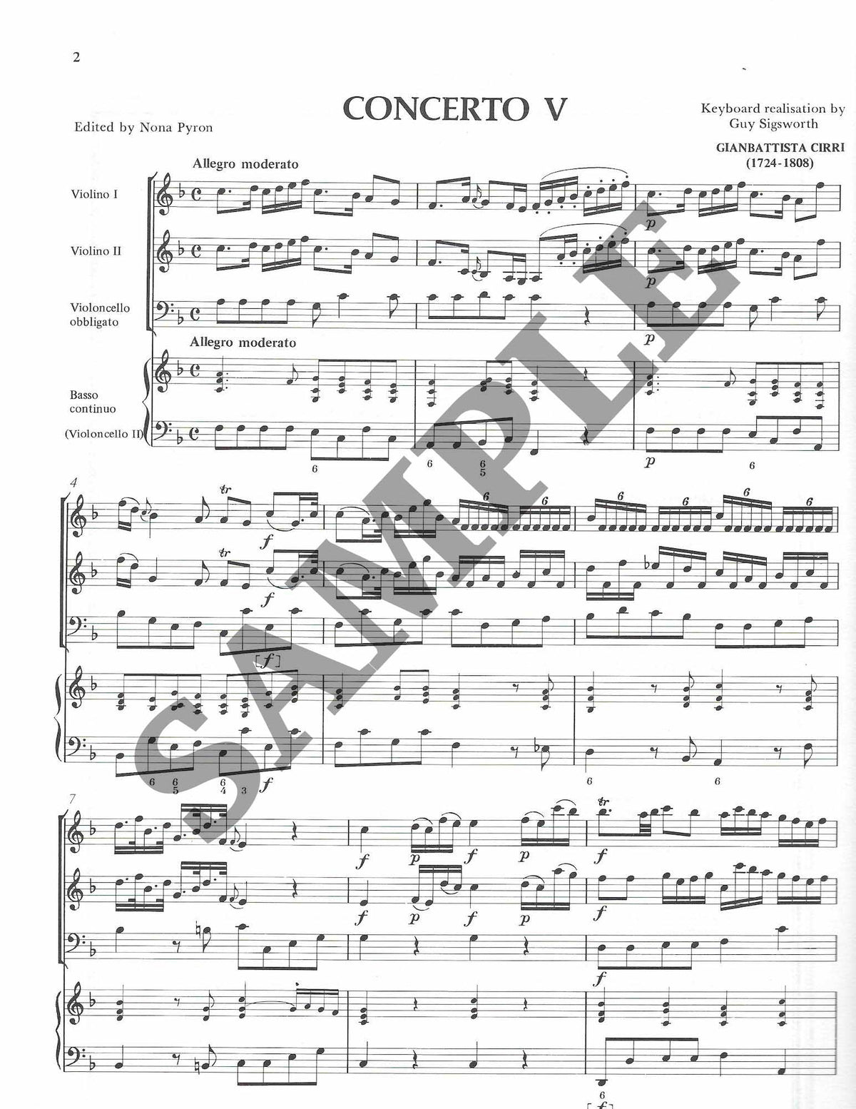 Six Concertos for Violoncello obbligato with 2 Violins and a 2nd Violincello Opus 14 (Vol. 5)