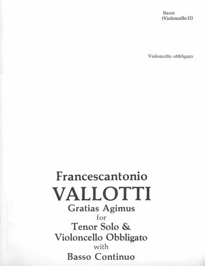 Gratias Agimus for Tenor Solo and Violoncello Obbligato with Bass Continuo - Cello Music