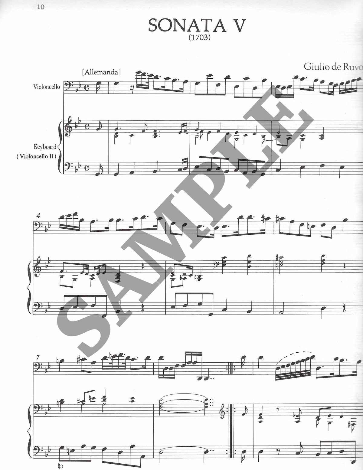 5 Sonatas for Violoncello and Basso continuo (Book 2: Sonatas 4-5) - Cello Music