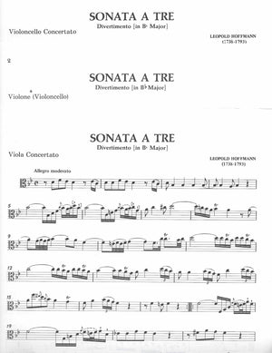 Divertimento in B flat (Sonata a tre) for Viola Concertato, Violoncello Concertato, and 2nd Violoncello