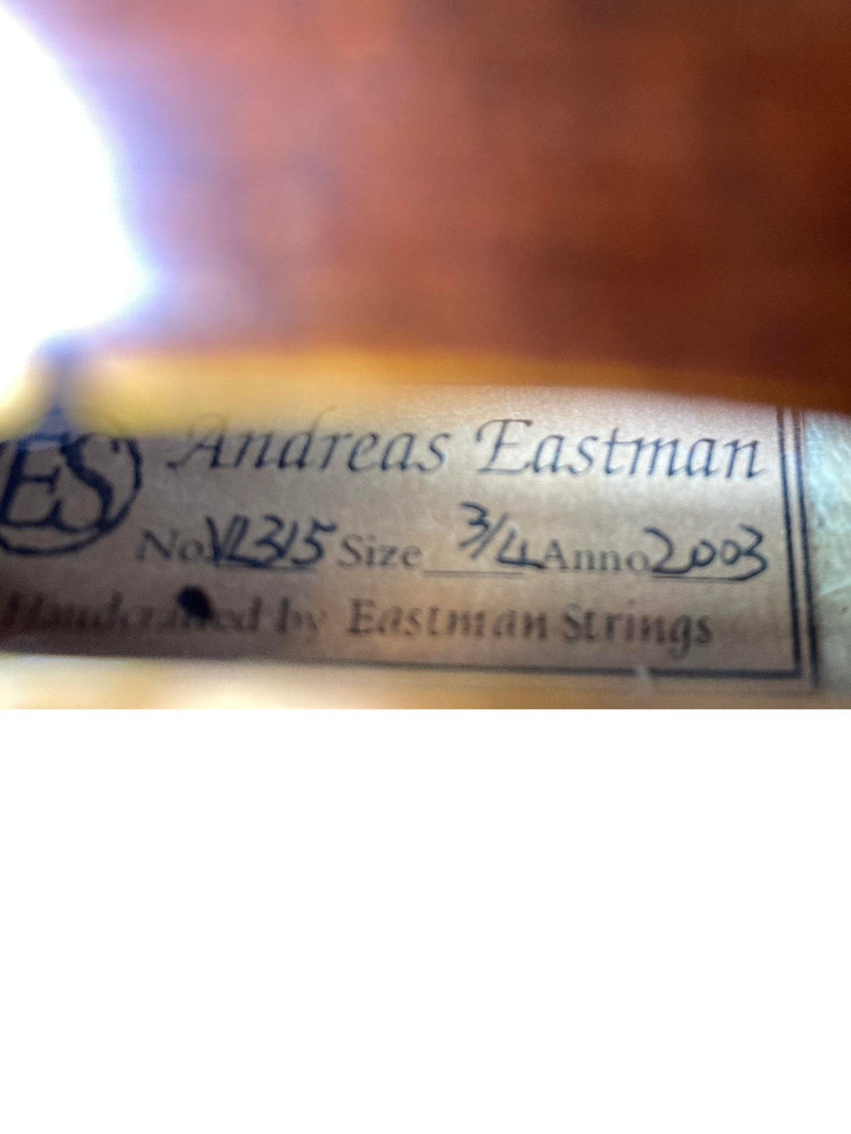 Eastman model 315 3/4 Violin- Used